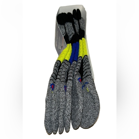 Champion No Show Socks 3 Pair Men's 6-12 Black Yellow Blue w Toe Logo NEW! $18 - Picture 5 of 11